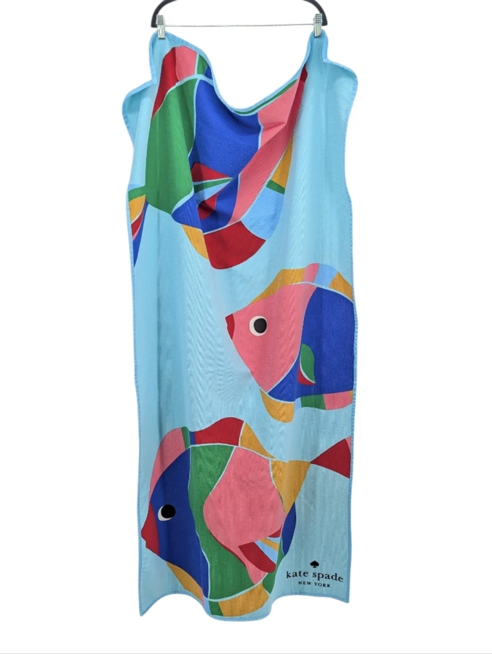 Kate Spade Colorful Tropical Fish Beach Towel - Bright Aqua Large